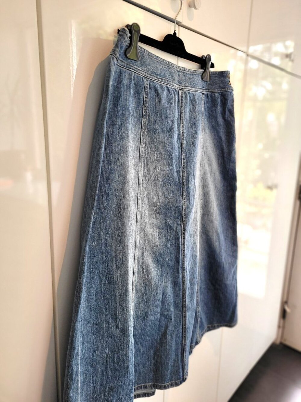 Vintage Liz Claiborne Y2K A-Line Cotton Denim Midi/Maxi Skirt Size 16 - Picture 5 of 8